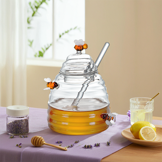 Crystal Honey Jar with Dipper